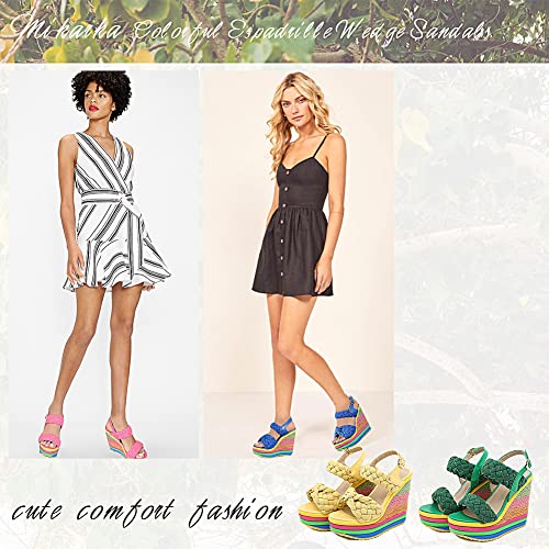 Mikarka XLX0566-YELLOW-36 Rainbow Wedge Sandals thumb #1