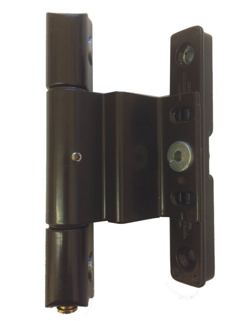 Gardinia 3D Euro Rebate Door Hinge Brown 22mm x 9-13mm Adjustable Hinge