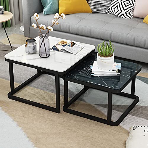 Table basse gigogne salon table d'appoint empilable verre 70cm