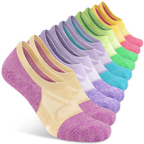 Gonii No Show Socks Womens Athletic Compression Running Low Cut Cushioned Socks 5 Pairs
