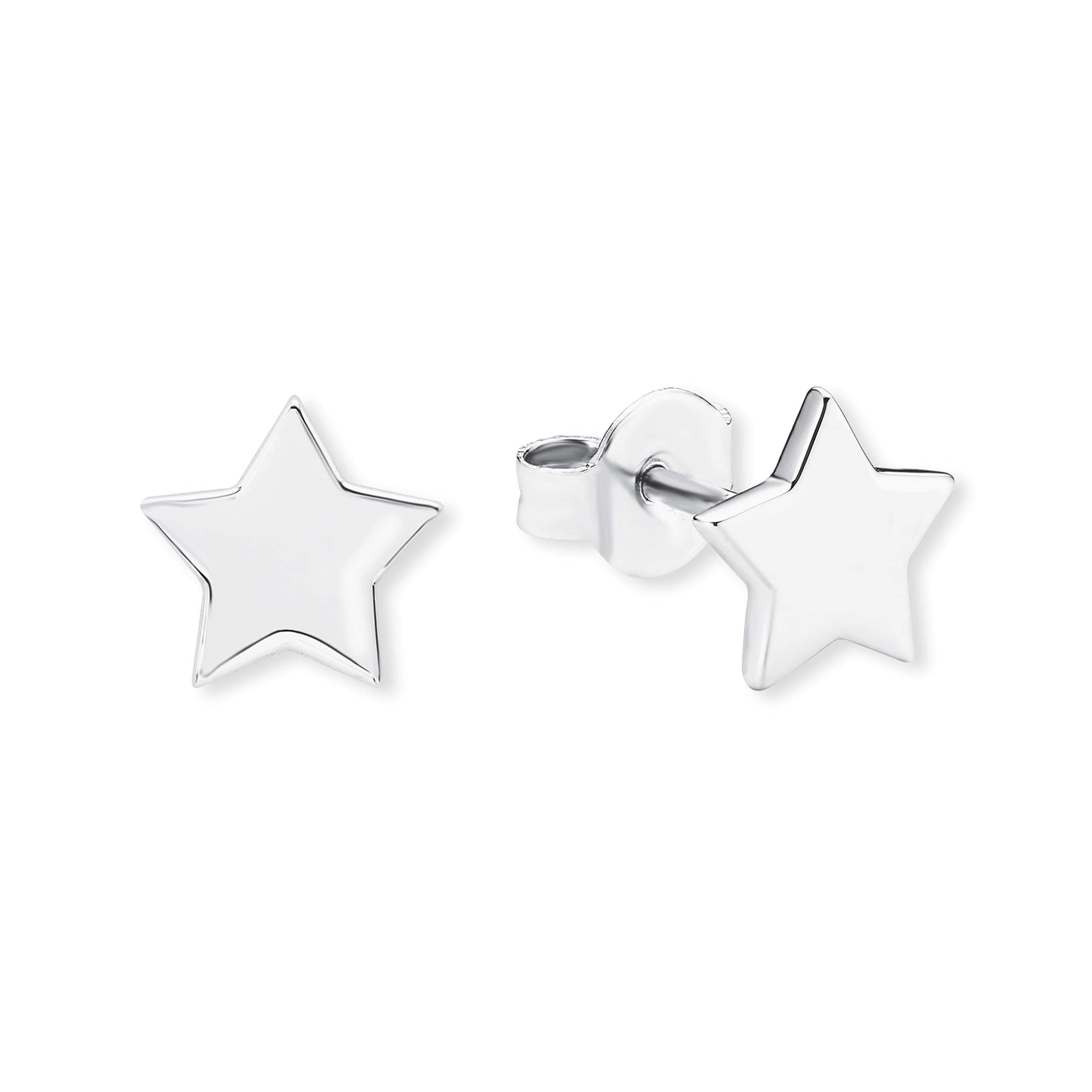 s.Oliver Stud earrings Women Ear jewelry, 0,5 cm, Silver, Star, Comes in jewelry gift box, 2020060