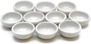 1shopforyou Design 10 White Ceramic Plate Dish Classic Bowl Dollhouse Miniatures Food Kitchen