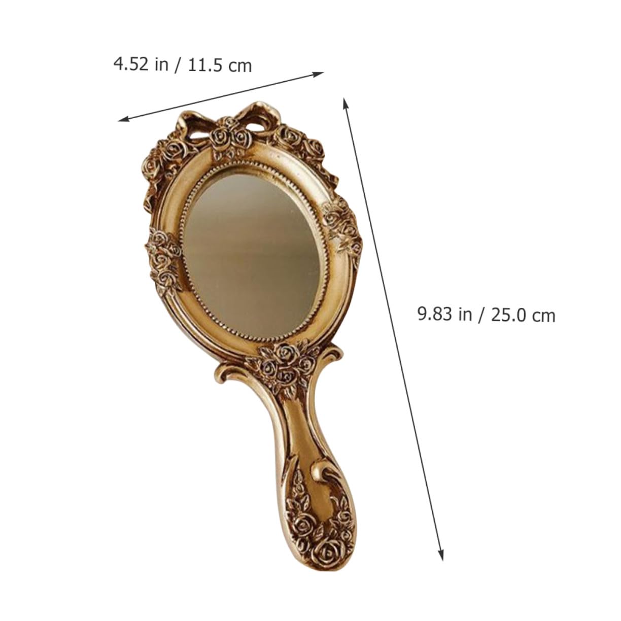 2 Stück Vintage Handspiegel Griff Tragbarer Kompakter Reise Make up Spiegel für Damen Filigraner Retro Handspiegel mit Floralem Design Leicht und Dekorativ Geschenk