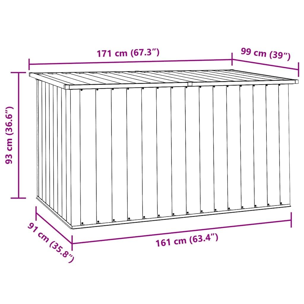 Cassapanca da giardino grigio, 171 x 99 x 93 cm, resistente alle intemperie, per cuscini, coperte, attrezzi da giardino e accessori, robusta, spaziosa cassapanca per terrazza, balcone e