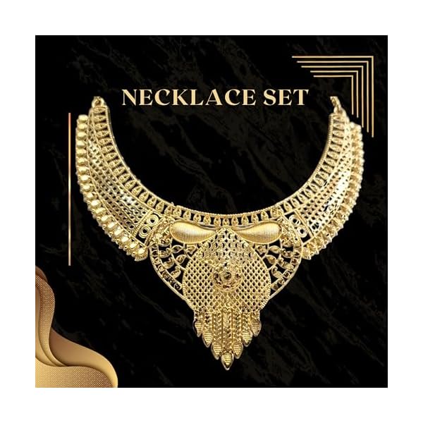 Indian Jewelry Set for Women - Necklace, Earrings, Bracelet, Maang-Tikka, and Nose Ring - Image 5