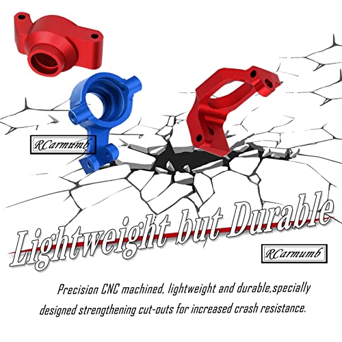Rcarmumb Rc Upgrades Part For 1/10 Maxx Widemaxx,Aluminum Caster Blocks C-Hubs&Steering Blocks&Carriers Stub Axle Hops Up For Rc Truck Mode #89086-4,#89076-4,Replace #8932,8937,8952,Red #TOP3