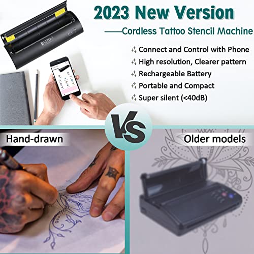 Atelics Cordless Tattoo Transfer Stencil Printer, with 10Pcs Transfer Paper, Portable Tattoo Transfer Thermal Copier Machine for Temporary and Permanent, Compatible for iOS Phone - Image 5