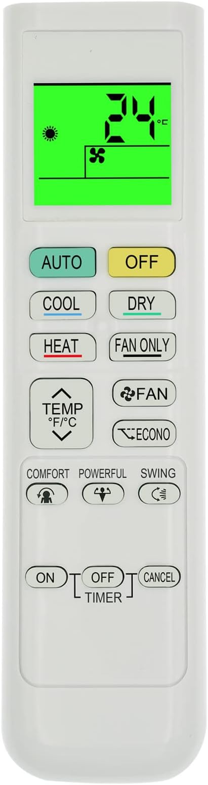 Replacement for Daikin Air Conditioner Remote Control FTK09NMVJU FTX09NMVJU FTK12NMVJU FTX12NMVJU FTK18NMVJU FTX18NMVJU FTK24NMVJU FTX24NMVJU English Version Display in Fahrenheit