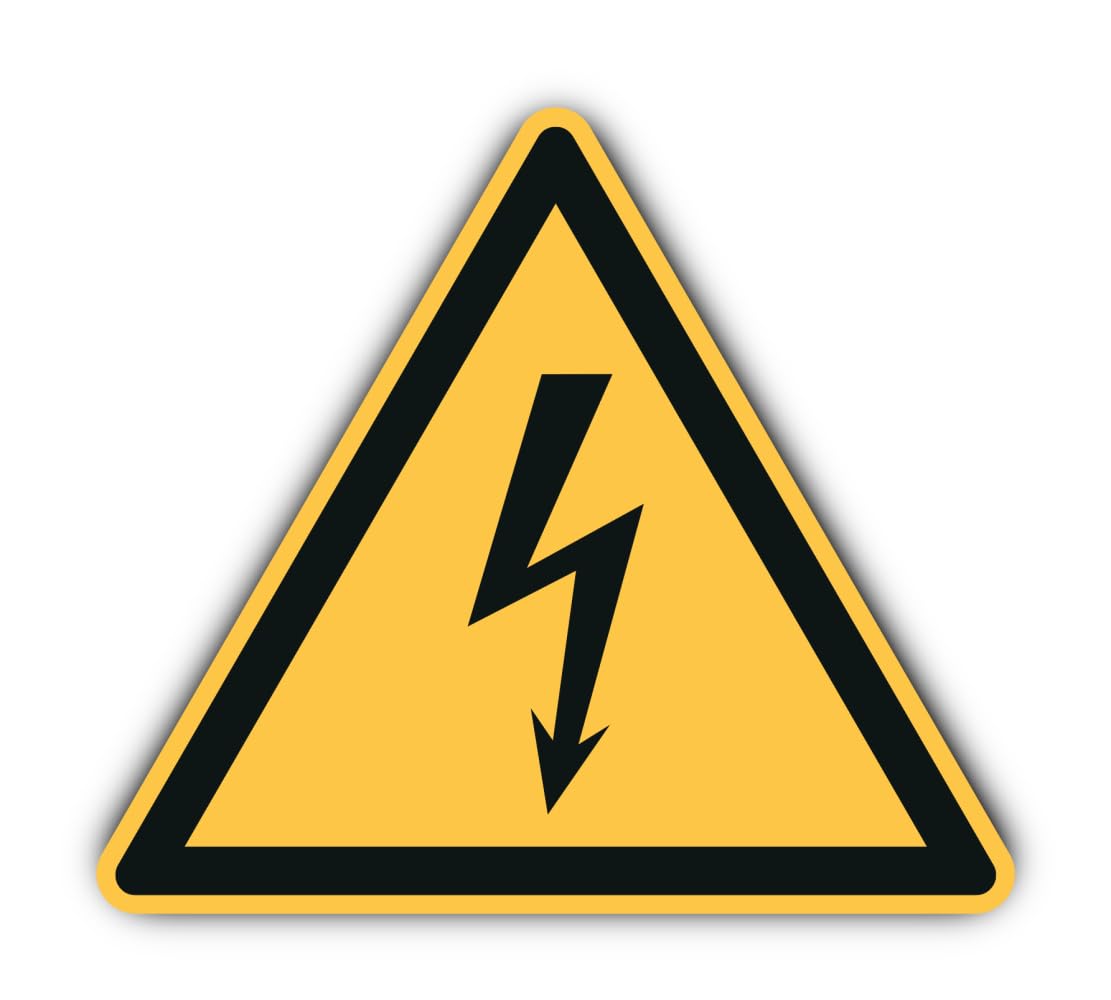 Electrical Voltage Warning W012 - DIN EN ISO 7010 / ASR A1.3 - Sticker 20cm, yellow, Einheitsgröße