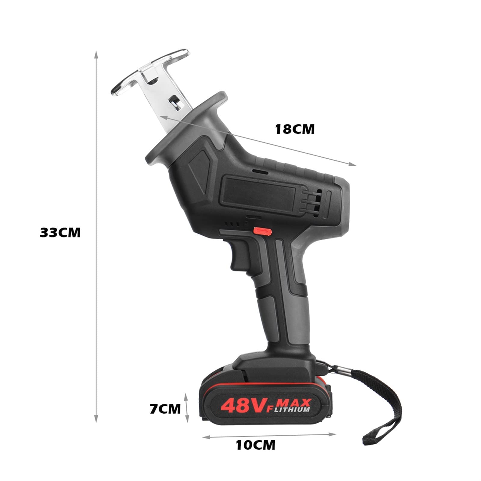 Sierra recíproca eléctrica inalámbrica de 88V y 3000Rpm, herramienta corte tubería Metal, madera PVC velocidad Variable, sierra,Maquinaria eficiente(88V 2 Batery)