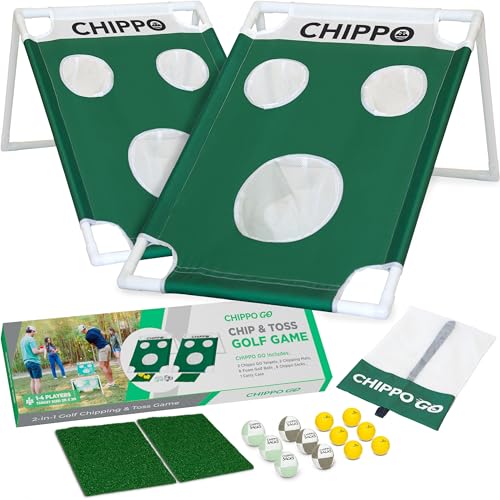 Chippo Go Portable Backyard Golf Chipping Game Set – Lawn, Beach &Amp; Tailgate Chip &Amp; Toss 2-In-1 Golf Game (2 Targets, Mats, Foam Balls, Chippo Sacks, Carry Bag) – Fun Outdoor Game For Families