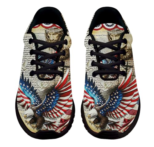 Eagle Christian Jesus American Flag Shoes for Women Men Trail Running Casual Fashion Sneakers Slip-on Tennis Shoes2