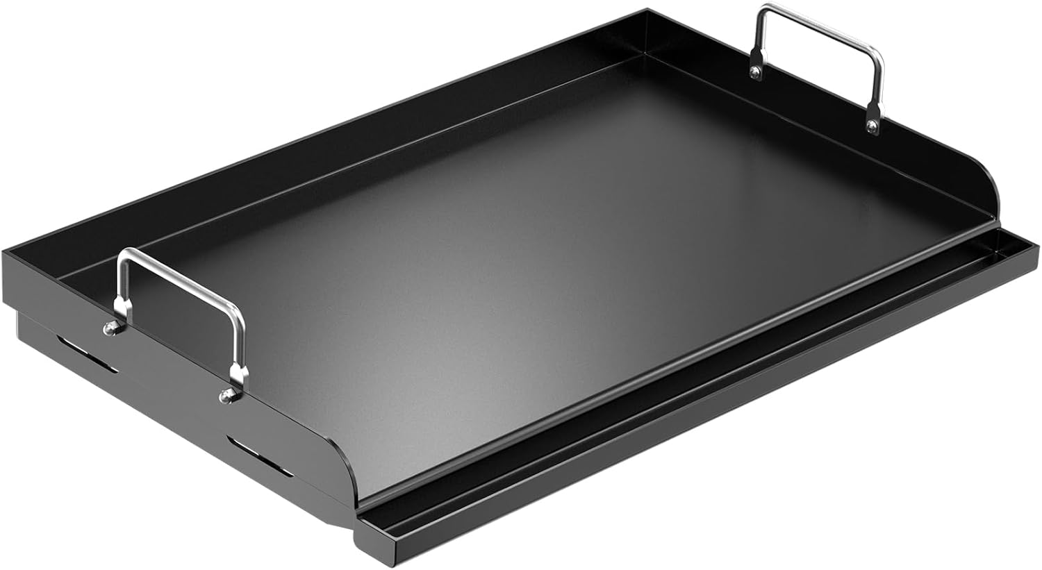 Griddle For Gas Grill, 25" x 16" Large Ceramic Coating Nonstick Griddle for Outdoor Gas Grill, Heavier Flat Top Griddle Insert with Removable Handles for Charcoal, Camping, Tailgating, Parties