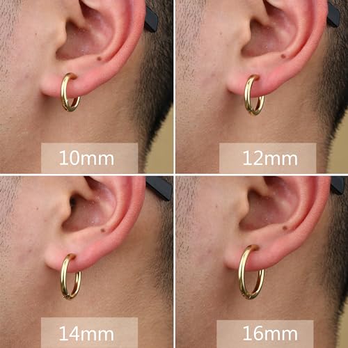 YADOCA 8 Pieces Clip On Earrings For Men Women Non-Piercing Fake Earrings Stainless Steel Clip On Hoop Earring Cool Earrings Ear Clips Set for Gifts3