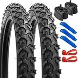 YUNSCM 16' Bike Tires 16x2.125/57-305 and 16' Bike Tubes Schrader Valve with 2 Rim Strips Compatible with Mountain/Off Road Bike 16 x 1.95 16 x 2.10 16x2.125 16 x 2.20 Bike Tires and Tubes (Y-1108)