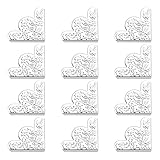 dophee 12Pcs Decorative Corner Protector, Jewelry Box Wooden Box Chest Furniture Guard Edge Cover, Metal Flower Carved No Holes, 1.69'x1.69'x0.2' - Silver