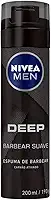 NIVEA MEN Espuma de Barbear Deep 200ml - Com carvão ativado em sua fórmula, promove um barbear suave e ainda deixa a sensação de frescor e limpeza por mais tempo