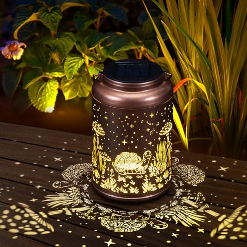Mothers Day Gifts for Mom Grandma - Birthday Gifts for Women, Turtle Solar Lanterns Outdoor Waterproof - Tortoise Solar Lights Outdoor Hanging Garden Decor for Outside