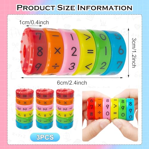 KERANEET 3 Stück Mathematik Lernspielzeug Rechenrolle Grundschule 1 Klasse Magnetisches Lernspielzeug Mathe Mathe Spiele Grundschule für ab 2 3 4 5 Jahre Jungen Mädchen