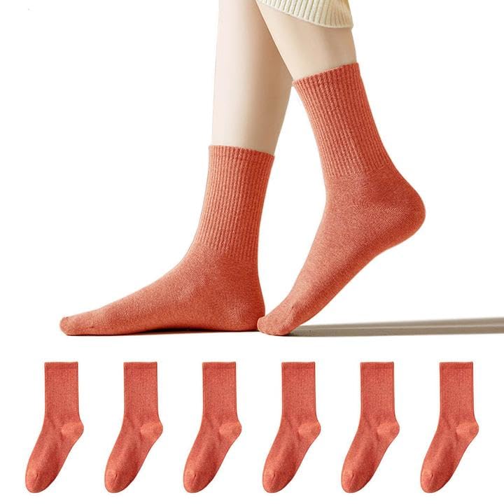 Soft Cotton Women Socks above Crew Bootie Socks Casual Athletic Socks Soft Womens Socks Aesthetic Socks 6 Pairs