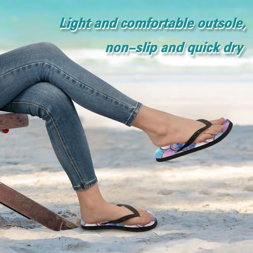 Purple Mermaid Scale Men's & Women's Classical Beach Rubber Sandal Flip Flop Comfortable Slipper 214B31683