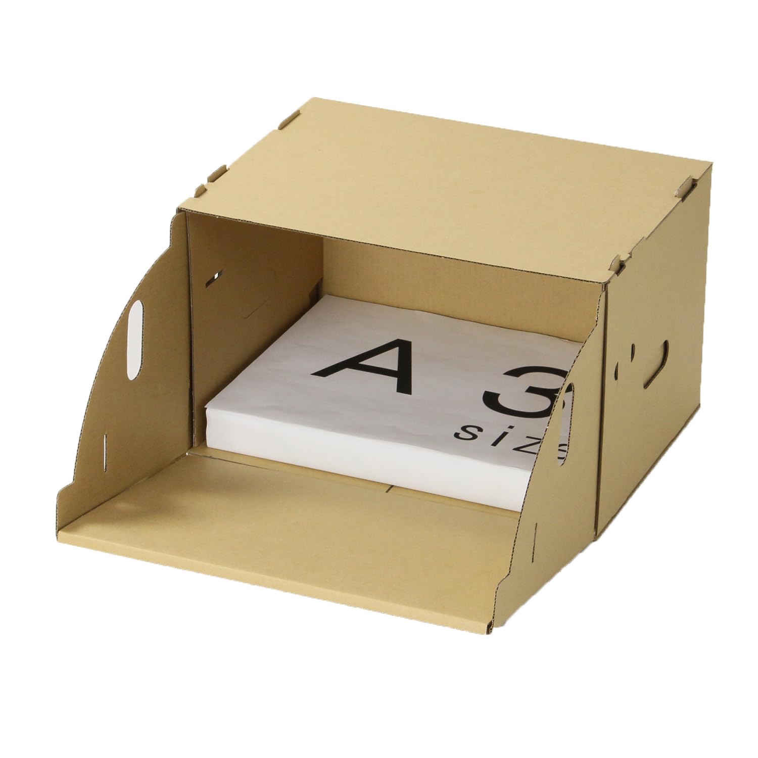 Amazon.co.jp: アースダンボール 段ボール 収納ボックス 前開き A3対応