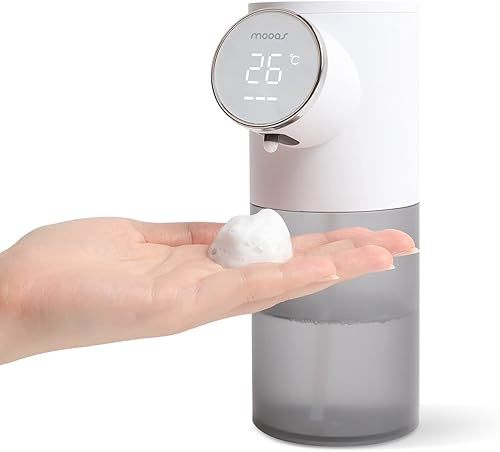 mooas Dispensador automático de jabón de manos de burbujas suaves de 10.8 fl oz/11 onzas, dispensador de jabón espumoso recargable, IPX4