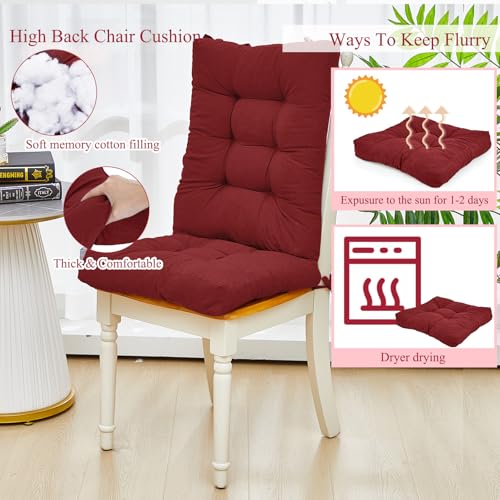 Image of Juexica Ruby Red 17 x 17 Inch 4 Sets Outdoor Patio Chair Cushion