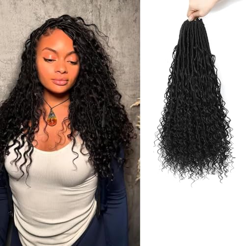 Extensiones de pelo crochet para trenzas boho locs sin enredos y listas para usar de 16 pulgadas