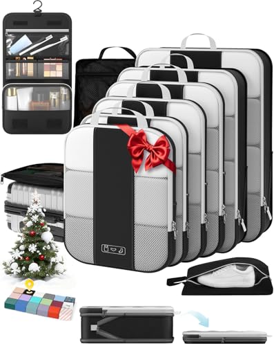 10 Set Compression Packing Cubes for Travel Essentials,Compressible Expandable Packing