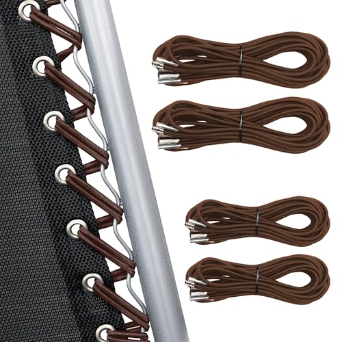 UNEEDE 4 Cords Zero Gravity Chair Replacement Cord Antigravity Chair Replacement Cords for Repairing Zero Gravity Chair Nylon Stretch Cord (Brown)