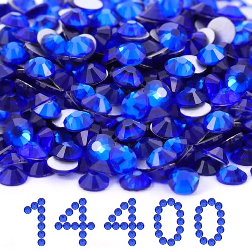 Image of Flatback Rhinestones Bulk, 14400PCS Sapphire Rhinestones for Clothes DIY Decoration Crafts, Sapphire, SS20, 4.6-4.8mm