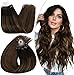 Produktbild Ugeat 35cm Haarverlängerung Micro Bondings Ombre Balayage Dunkelstes Braun mit Mittelbraun 2/6/2 50Strähnen Bondings Remy Echthaar Extensions 50Gramm Micro Loop Extensions Echthaar