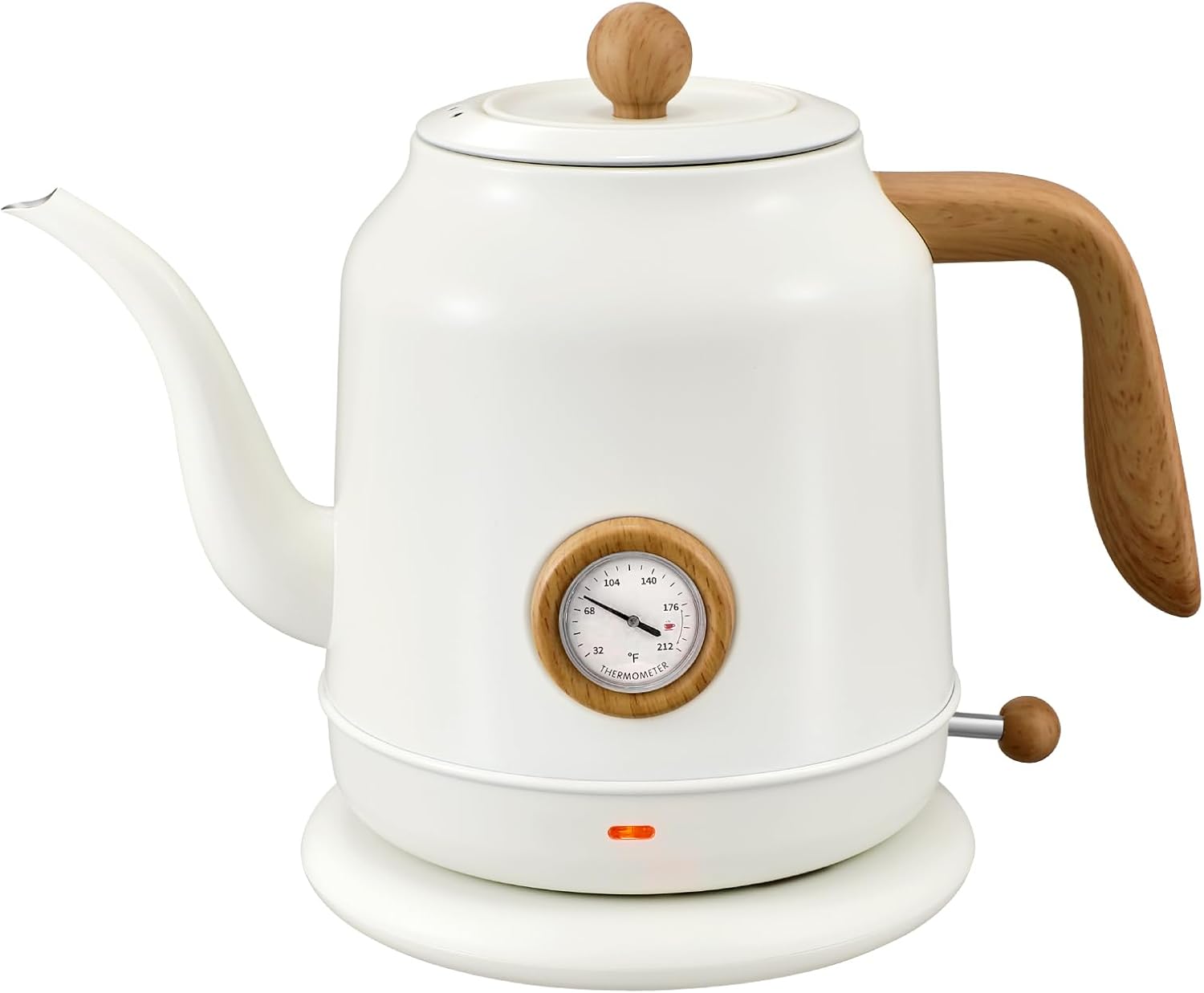 1.2L Electric Gooseneck Kettle with thermometer, Tea Kettle for Boiling Water, Gooseneck Electric Kettle for Coffee & Tea