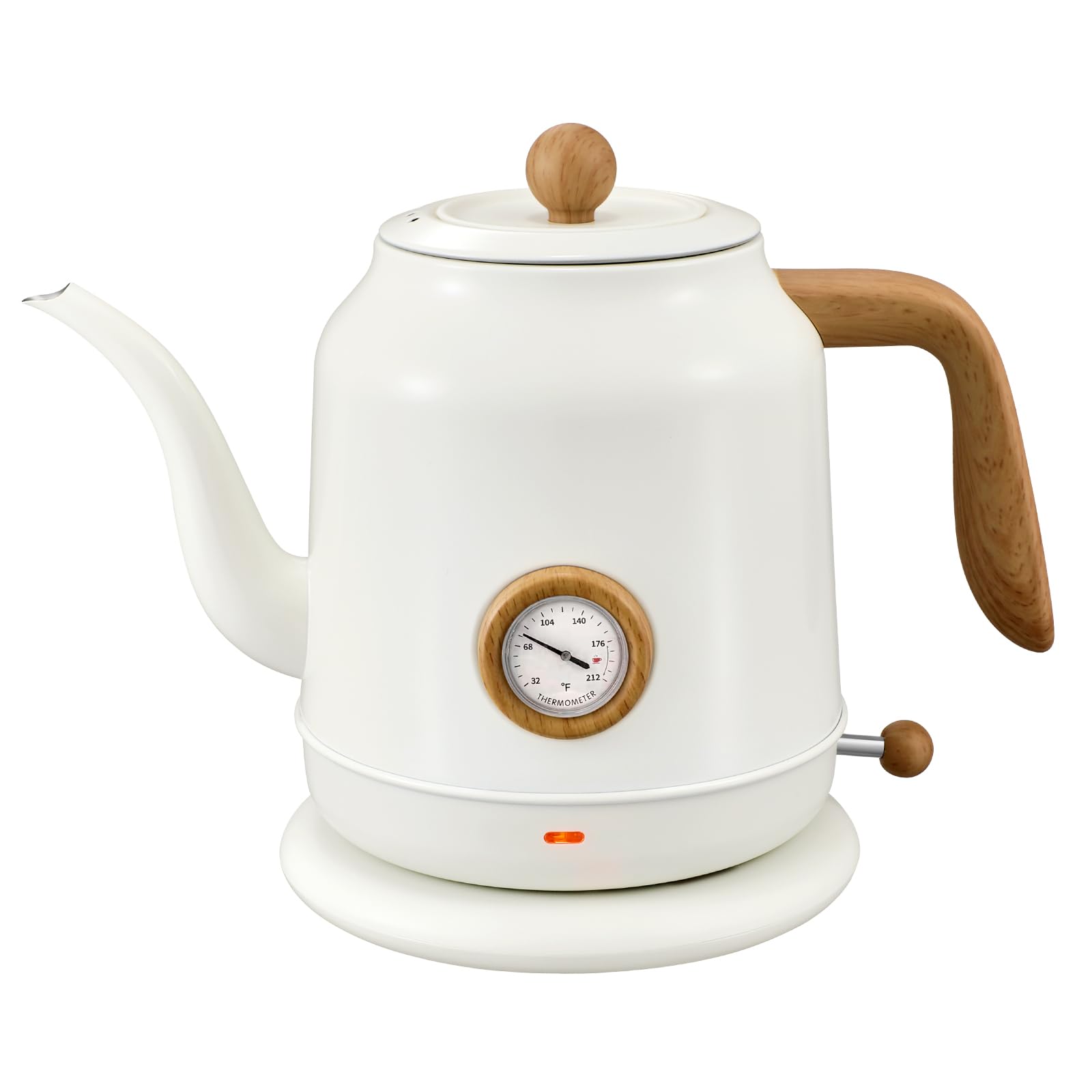 1.2L Electric Gooseneck Kettle with thermometer, Tea Kettle for Boiling Water, Gooseneck Electric Kettle for Coffee &amp; Tea