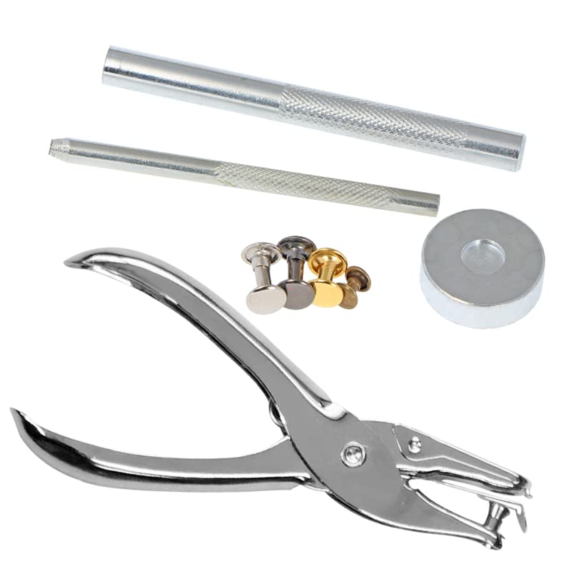 Remaches de doble tapa de cuero de cobre 480/360/240X, Kits de herramientas de fijación de pernos metálicos tubulares, remaches artesanales para ropa, pernos para tela con Box-480pcs