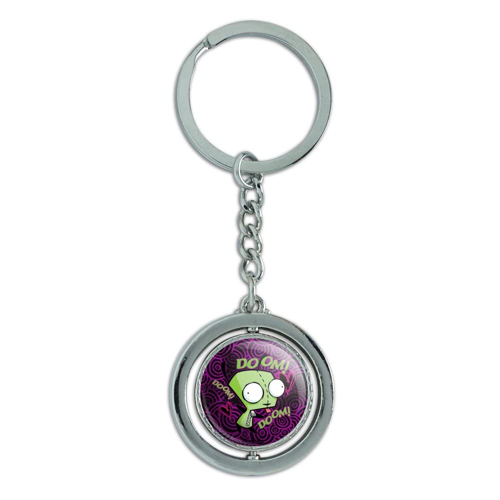 Amazon.com: Invader Zim Gir Doom Dance Keychain Spinning Round