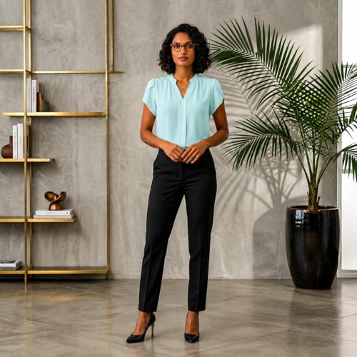 Image of Keiraa Women Blouse Half Sleeves Office Lady Shirt Women Tops