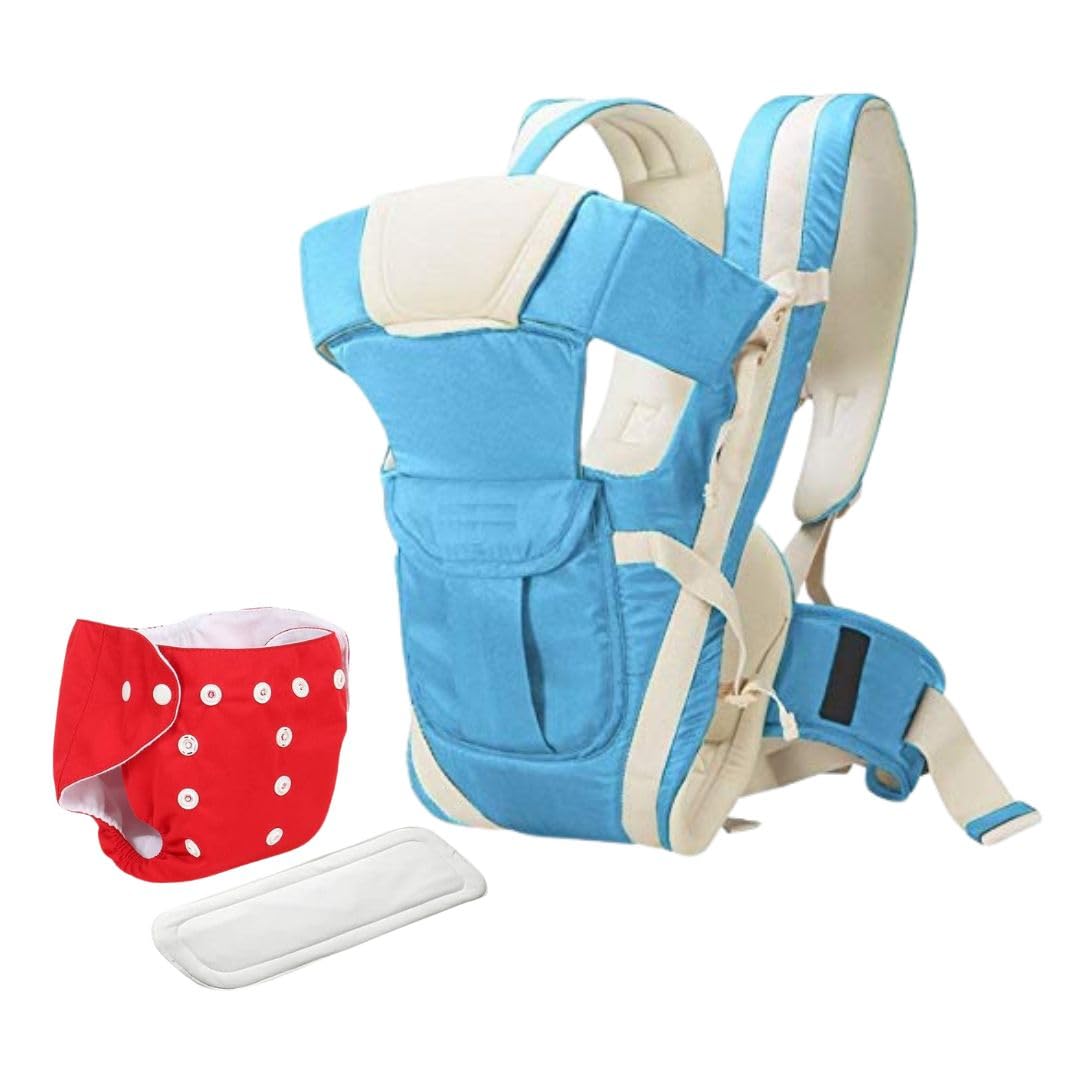 Reusable Diaper and Baby Carrier Combo, Multicolor, for 4 Months to 3 Years (Sky Blue)-image-31