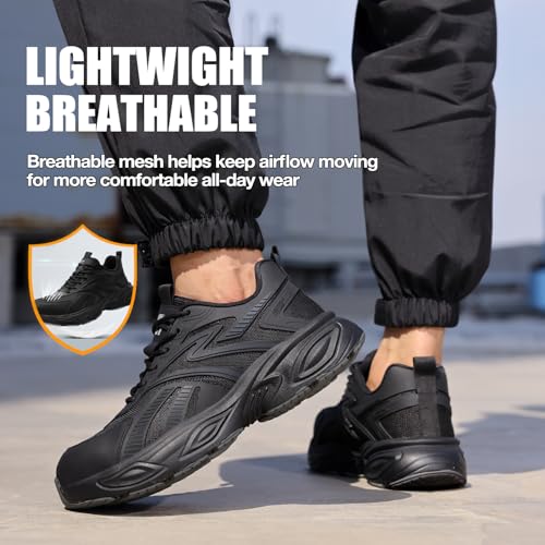 Image of Steel Toe Work Shoes for Men Lightweight Warehouse Safety Sneakers