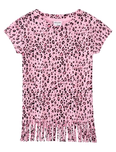 Image of Noomelfish Girls Short Sleeve Fringe T-Shirts Soft Jersey Cotton Tee Tops (3-12 Years)
