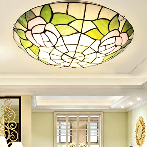 Plafonnier encastré en vitrail artisanal G-12 avec technologie LED à intensité variable
