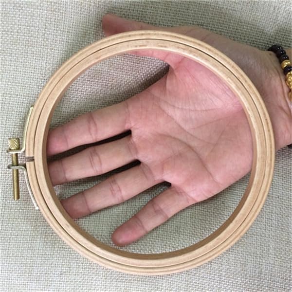 Beech Wood Embroidery Hoops 5 Inch (5-Pack) - Natural Wooden Round Hoop Frame for Cross Stitch, Hand Embroidery Ring, Needlework & DIY Wall Art Craft Supplies for Beginners