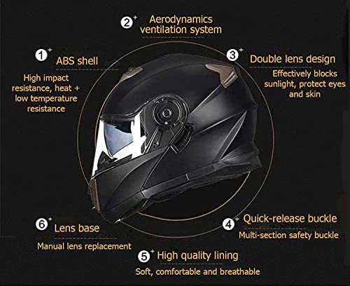 Casque de course de motocross modulaire double visière finition C