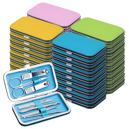 Juego de manicura a granel, kit de cortaúñas de acero inoxidable, juego de cortaúñas resistente, cortaúñas de uñas profesional, kit de pedicura personal, regalo (120 unidades, 8 en 1)