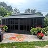 PURPLE LEAF 12' X 20' Sunroom with Light Permanent Hardtop Gazebo Solarium Galvanized Steel Double Roof Aluminum Outdoor Screen House for Patio Deck Backyard Grey #2