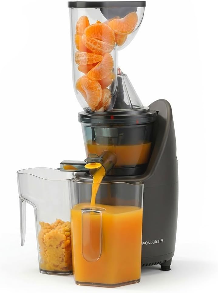Wonderchef Regalia Full Fruit Cold Press Slow Juicer | 55 Rpm Slow Juicer Retains Higher Nutrients | 240 Watts Powerful Dc Motor | Easy To Clean | 5-Year Motor Warranty