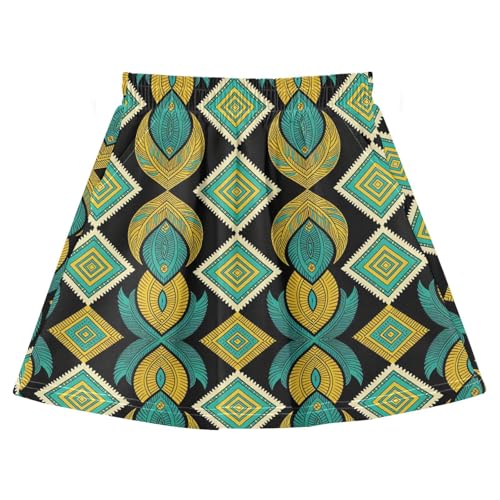 Jupe-short fluide 2 en 1 enfants en coton jaune pour tennis et golf