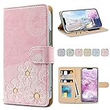 iitrust Capa para Samsung Galaxy S10+ SCV42 com função de suporte com suporte para cartão rosa SCV42-Y01-AV3