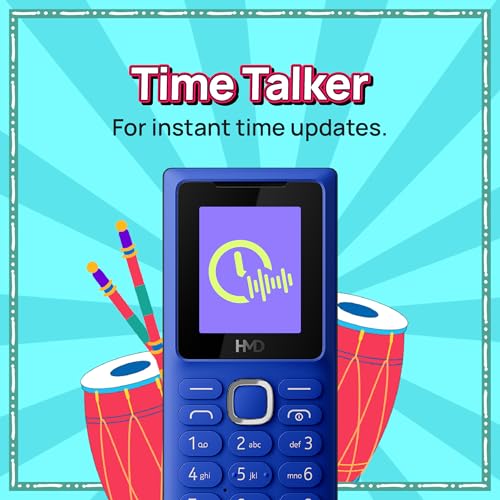 Image of HMD 101 Keypad Mobile Phone | Dual SIM, Long Lasting Battery, Durable Design, English Phone Talker, Wireless FM Radio, MP3 Player, MicroSD, 1-Year Replacement Guarantee | Blue